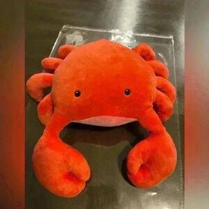Manhattan Toy Velveteen Soft Plush Stuffed Orange Crab Toy Ocean
